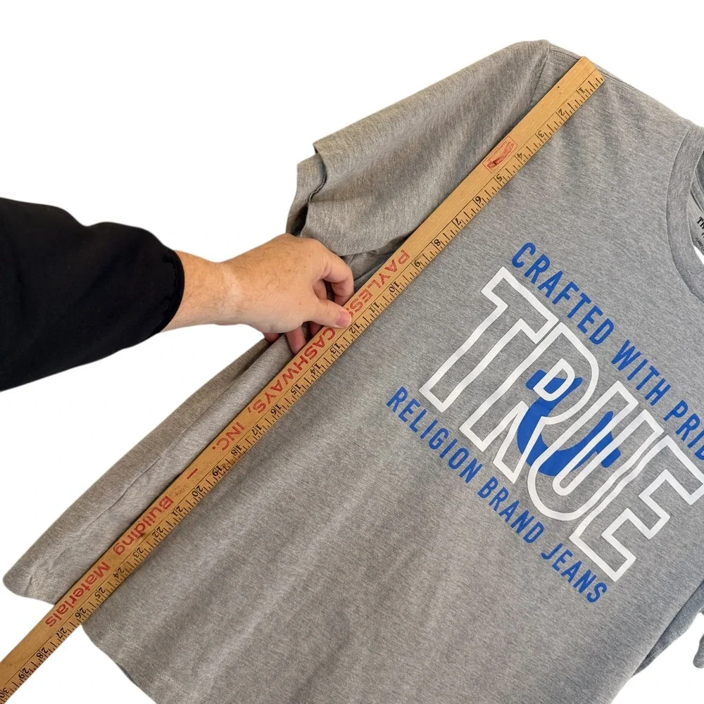 True Religion Men's Grey Crafted With Pride Graphic Tee T Shirt‎ XL